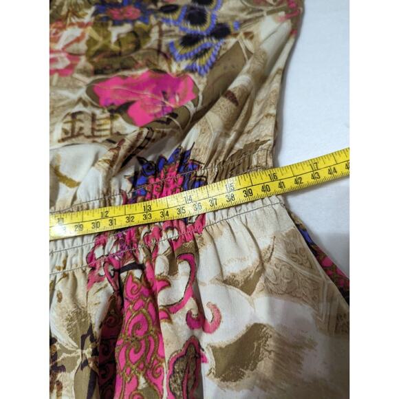 Chicos Sz 2 top Blouson Polyester Lightweight Accent Beading - Picture 6 of 10